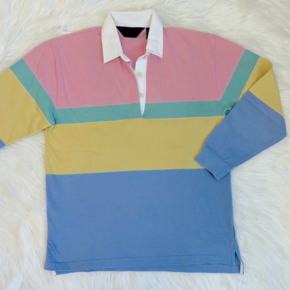 Eddie Bauer Tops - Eddie Bauer Vintage Rare 90s Color Block Polo Shirt